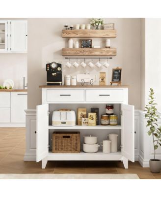 Farmhouse Buffet Cabinet with 2 Drawers and 2 Doors