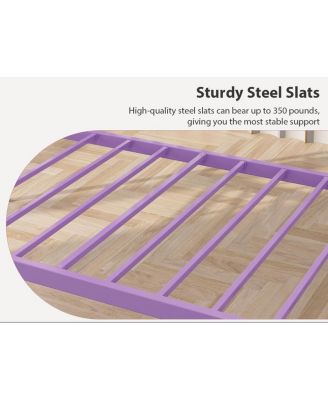 Twin Size Daybed, Sofa Bed Frame with Heart-Shaped Decoration and Steel Slat Support, Space-Saving, No Box Spring Needed, for Apartment