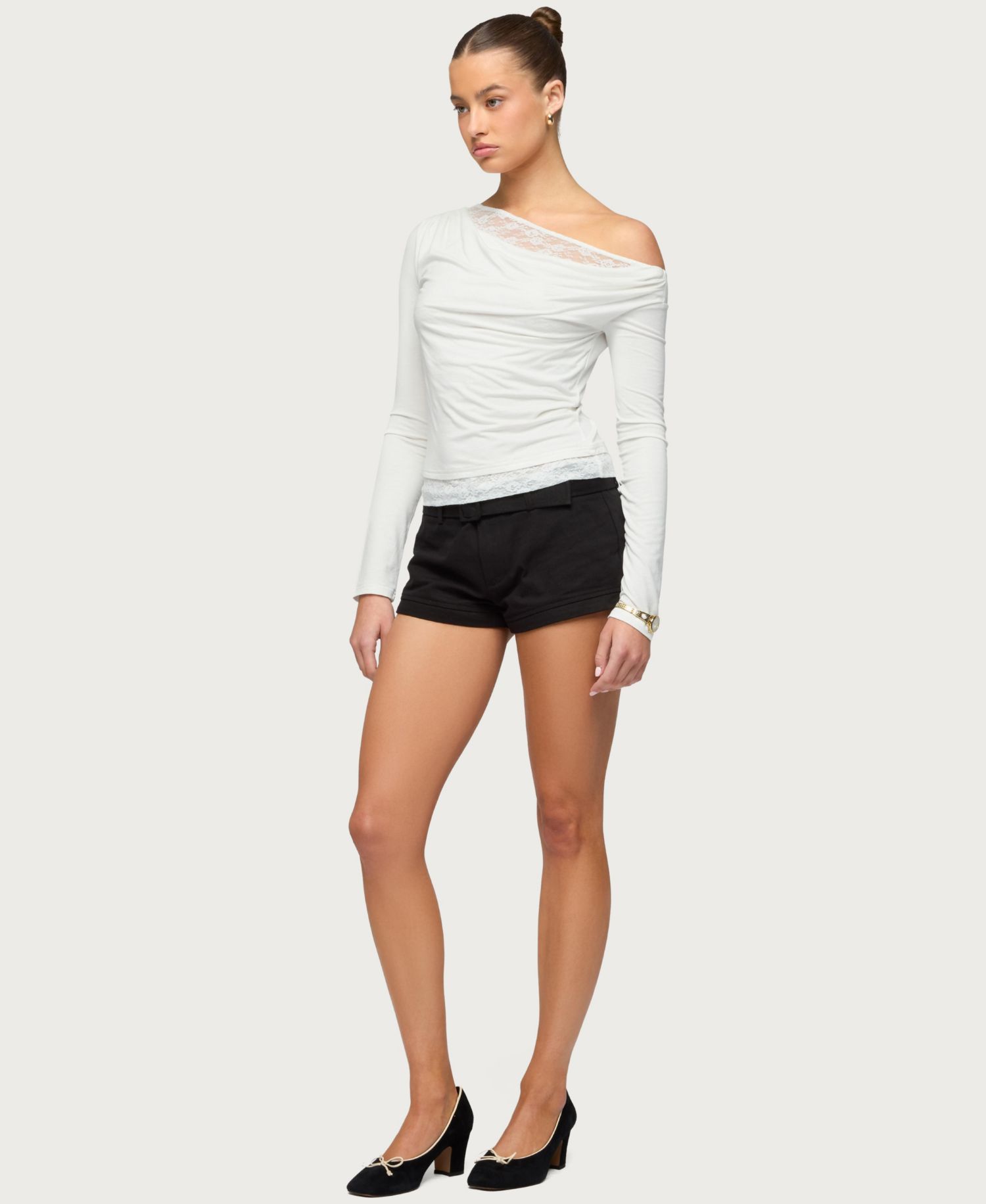 Women's Layered Lacey Off Shoulder Top