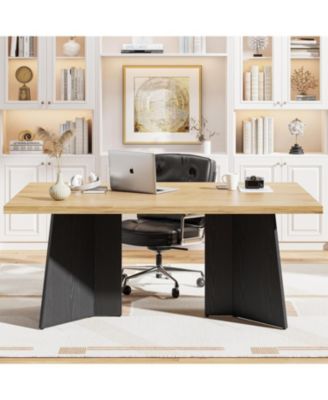 Dining Table for 6-8 People - 63" Modern Long Kitchen Table with Large Tabletop