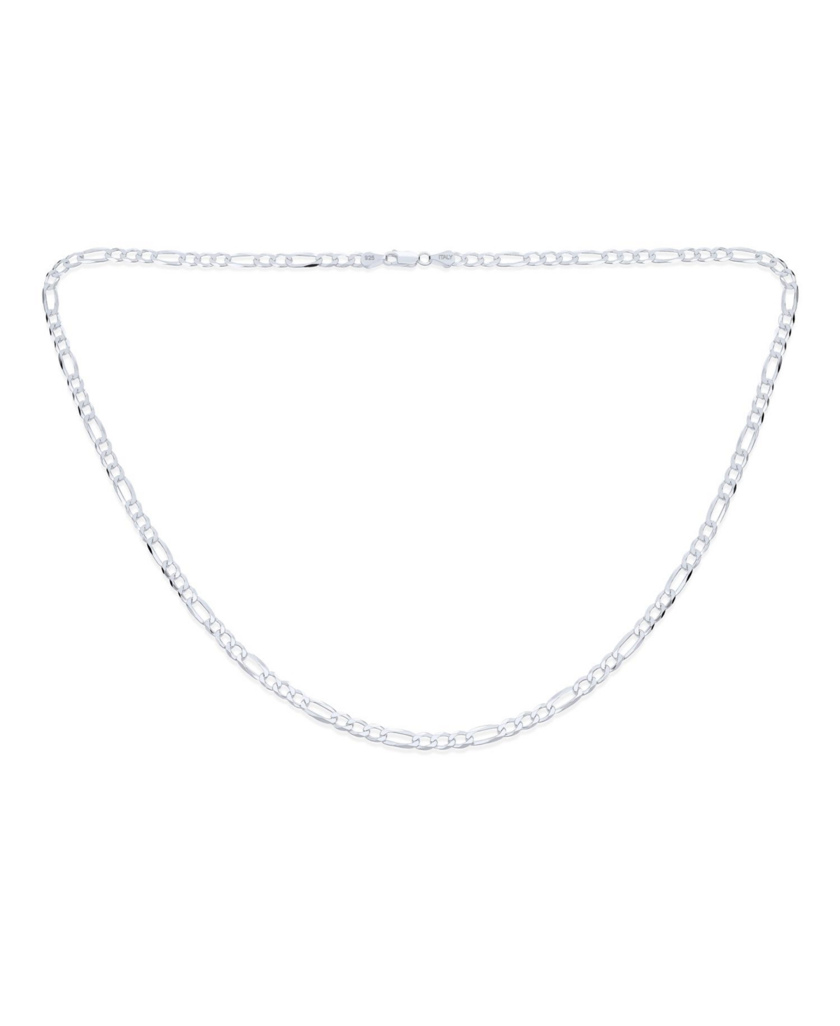 Bling Jewelry Classic Solid 5.5MM Heavy .925 Sterling Silver Figaro Link Chain Necklace