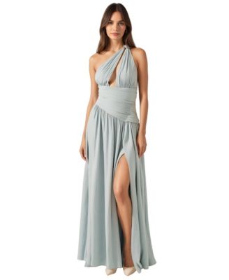 Women's Lara One-Shoulder Pleated Keyhole Cutout Gown