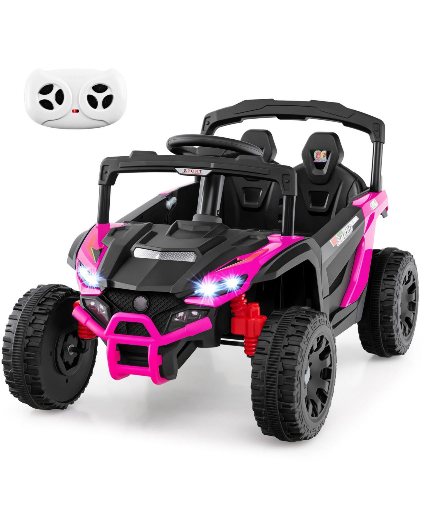 Детская игрушка Mecale 12V Electric Remote Control Ride-On UTV with LED Lights, Ages 3-8, цвет: Розовый — фото 1