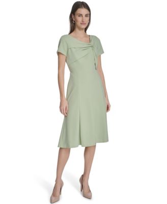 Women's Twist Neck Midi Dress