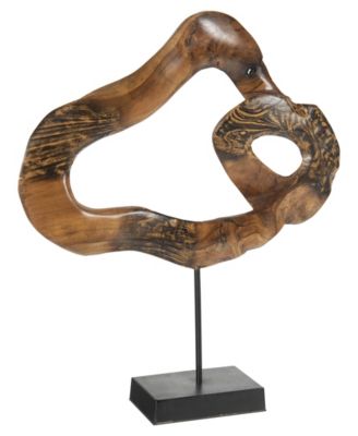 Carved Teak Swirl on Stand