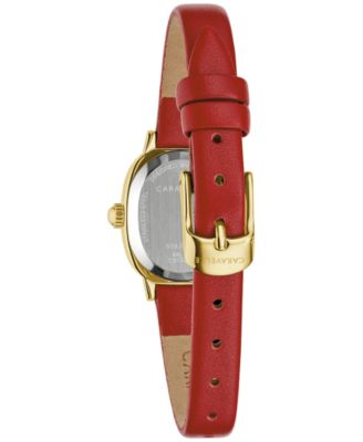 Women's Classic Red Leather Strap Watch, 18.5mm