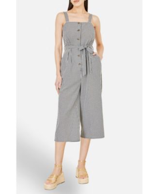 Women's Gingham Button Through Jumpsuit