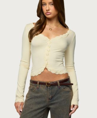 Women's Gayle Lacey Button Up Top