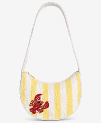 Beaded Half Moon Shoulder Bag