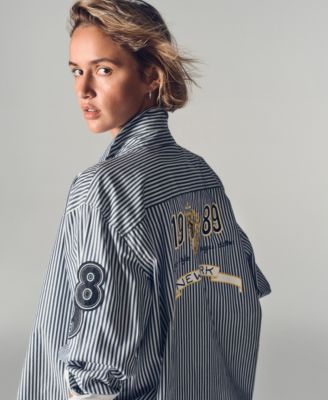 Women's Striped Button-Down Shirt