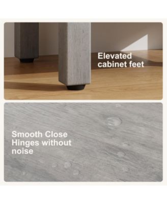 16" Bathroom Vanity with Sink Freestanding Bathroom Sink Cabinet with 2 Soft-Closing Doors and Large Storage Drawer Wood Vanity Cabinet