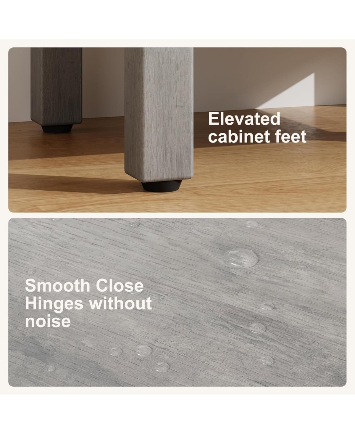 gaomon 16" Bathroom Vanity with Sink Freestanding Bathroom Sink Cabinet with 2 Soft-Closing Doors and Large Storage Drawer Wood Vanity Cabinet