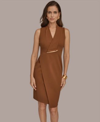 Women's V-Neck Wrap Sheath Dress
