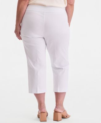 Plus & Petite Plus Size Tummy Control Pull-On Slim-Leg Pants