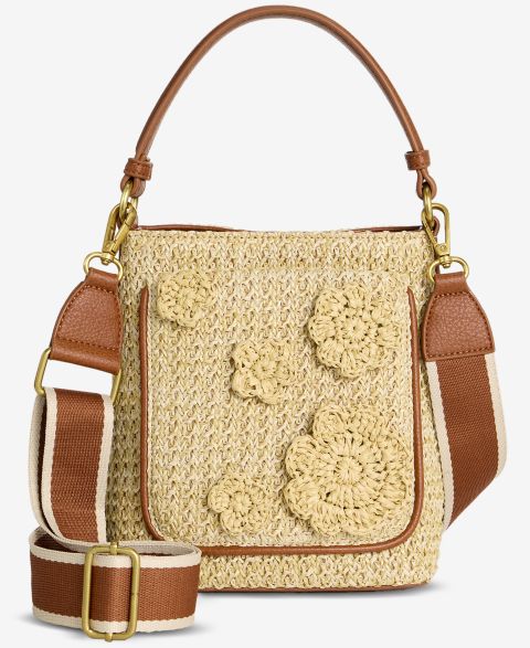 Женские Style & Co Floral Straw Applique Bucket Bag