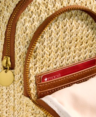 Floral Straw Applique Sling