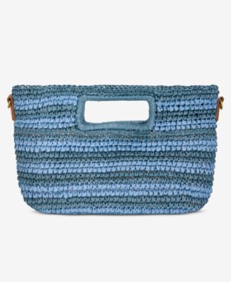 Striped Straw Clutch Bag