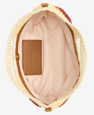 Ombr&eacute; Striped Straw Clutch Bag