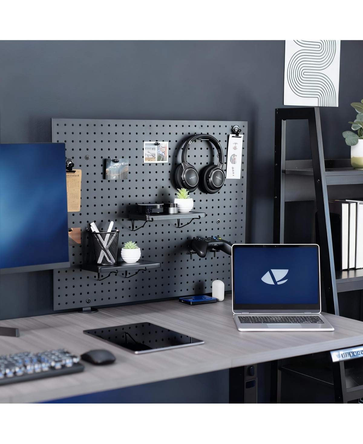 Yigii Magnetic Clamp-On Pegboard Organizer for Desk, Flexible Placement, Easy Installation