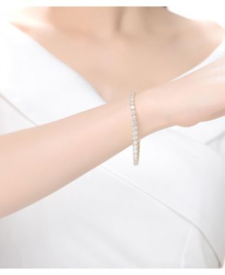 Classic Sterling Silver Radiant Cubic Zirconia Tennis Bracelet