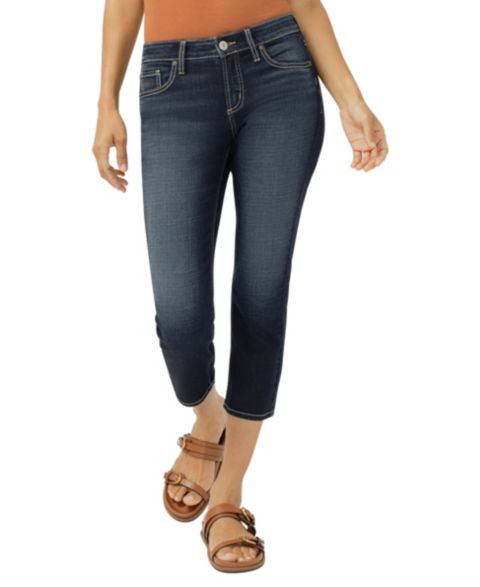 Женские джинсы Silver Jeans Co. Elyse Mid-Rise Luxe Stretch Capri, цвет: Bay St. Louis