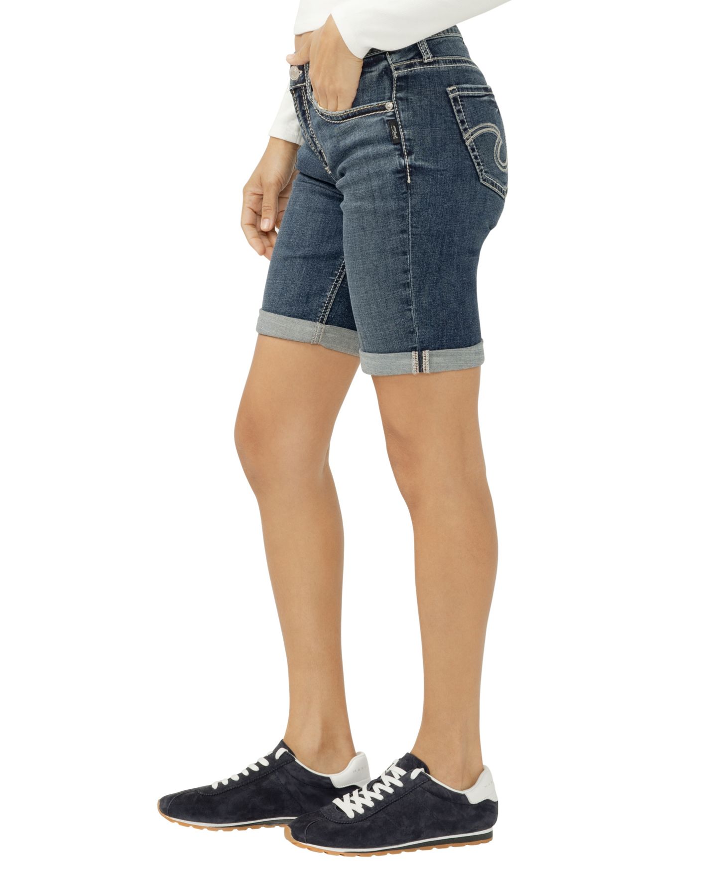 Женские шорты Silver Jeans Co. Suki Mid-Rise Luxe Stretch Bermuda Short, цвет: Fort Myers — фото 2