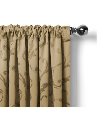 Mia Jacquard Scroll Blackout Window Curtain
