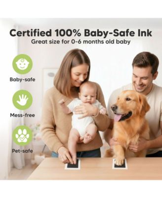 2pk Inkless Ink Pad for Baby Hand and Footprint Kit, Clean Touch Dog Paw, Dog Nose Print Kit, Baby & Pet Safe