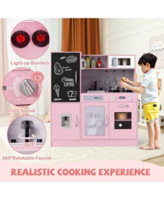 Kids Toy Kitchen Playset with Utensils for Ages 3 and Up