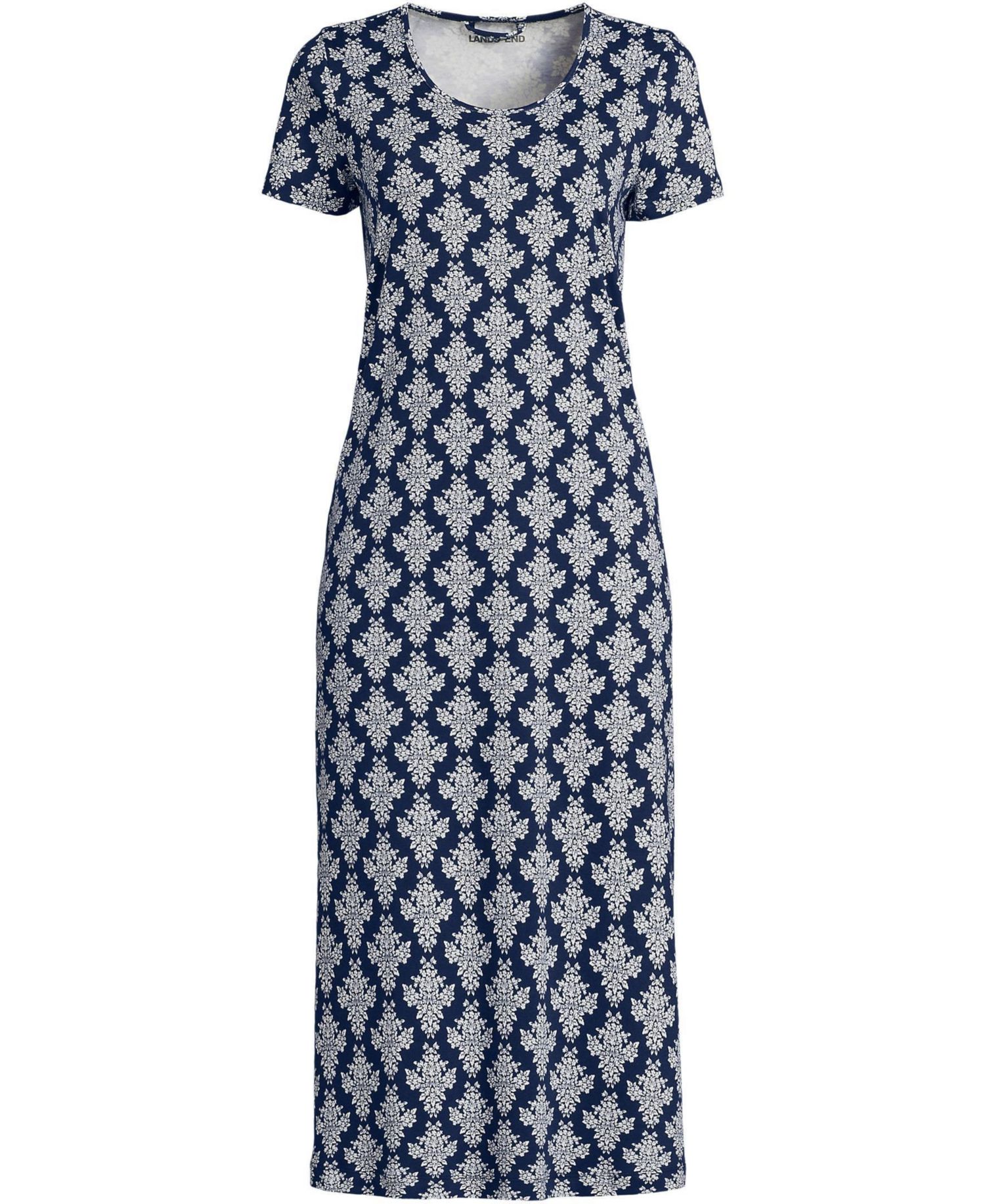 Plus Size Cotton Short Sleeve Midcalf Nightgown