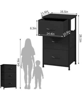 Stylish 3-Drawer Dresser with Removable Fabric Bins, Multi-Functional Storage Organizer