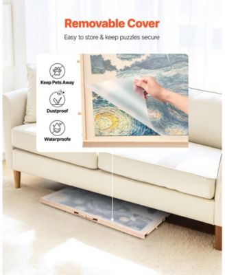 1500-Piece Rotating Puzzle Board 34"x25" with Drawers and Cover