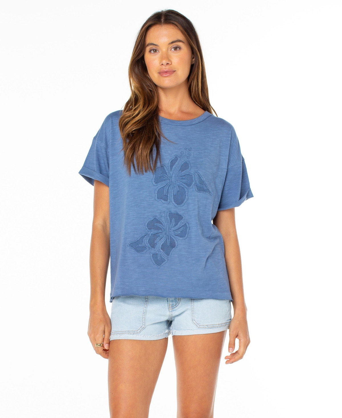 Roxy Women's Sunset Sessions Crew Neck T-shirt In Blue