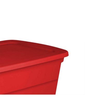 30 Gallon Durable Stacking Seasonal Storage Tote, Red (6 Pack)