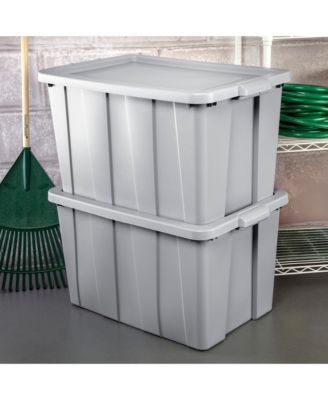 30 Gallon Tuff1 Storage Tote, Stackable Plastic Bin with Lid, 4 Pack