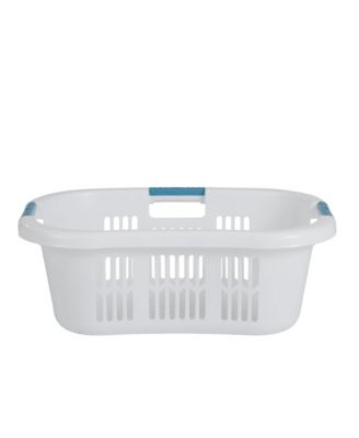 2.1 Bushel Large Hip-Hugger Portable Plastic Laundry Basket, White