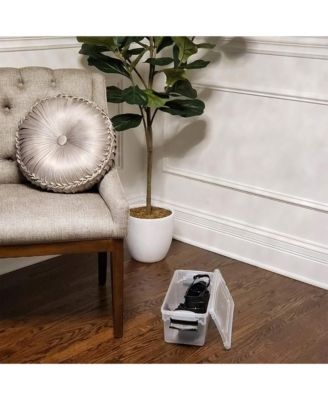 7.5 Qt Clear Storage Organizing Container Bin with Latching Lids, (5 Pack