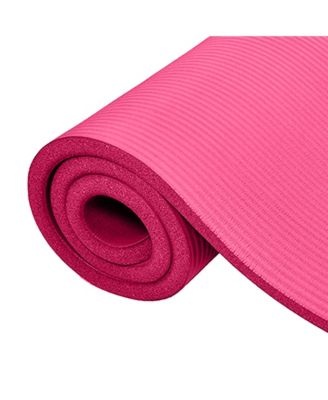 BalanceFrom GoCloud 1" Extra Thick Exercise Yoga Mat with Carrying Strap, Pink