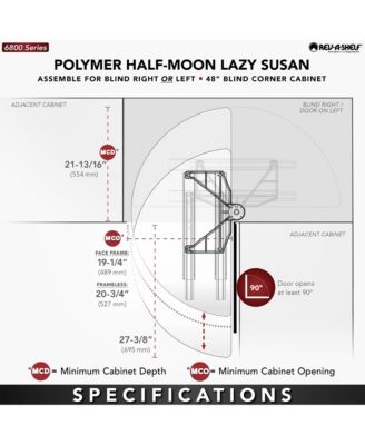 39" Lazy Susan Half-Moon Polymer Two-Tier Blind Cabinet 6882-39-11-570