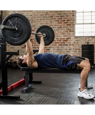 Steel Frame Foam Padded Flat Freeweight Bench for Weight Training