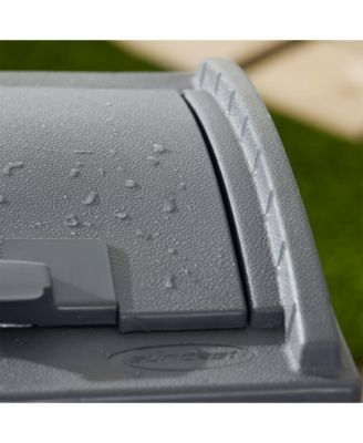 Suncast 30 Gallon Hideaway Trash Waste Bins for Outdoor, Cyberspace (2 Pack)