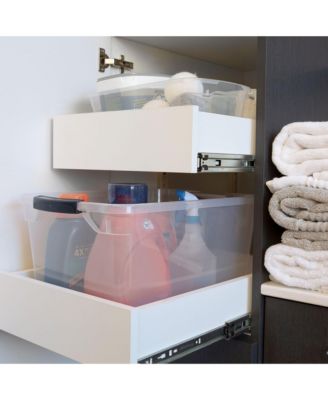 6 Qt Clear Plastic Indoor Storage Tub Tote Container & Lid, 12 Pack