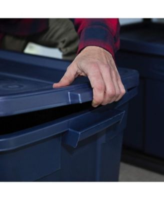 Roughneck 18 Gal Storage Container Organizer, Black & Gray (6 Pack)