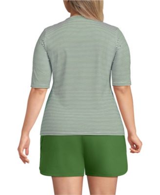 Plus Size SunShade UPF 50 Elbow Sleeve Rash Guard Swim Tee