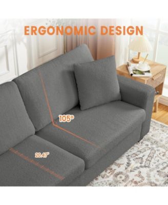  78" Leather Couch, Handmade Button Tufted 3 Seater Chesterfield Sofa with Deep Seat and 2 Pillows for Living Room or Apartment