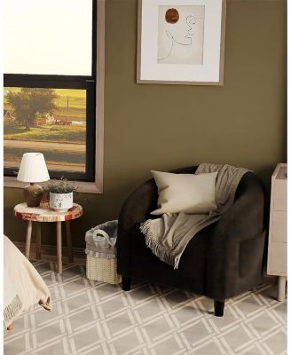 Accent Chair, Boucle Barrel Armchair for Living Room, Bedroom, Reading or Reception Room