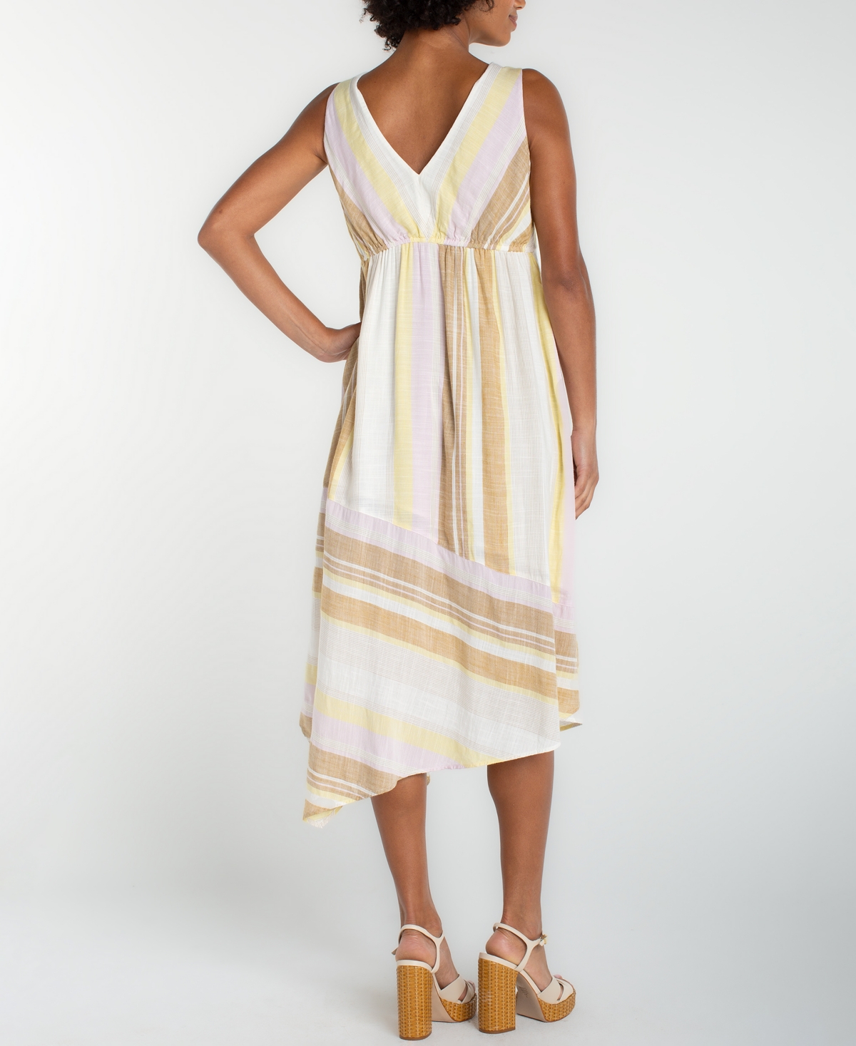 Liverpool Los Angeles Women's V-Neck Asymmetrical Hem Dress