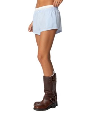 Women's Layered Gingham Boxer Shorts