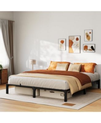 10 in Full Tool-Free Bed Frame, Heavy Duty Metal Platform Bed Frame with Durable Iron Slat Support and Legs, No Box Spring Required