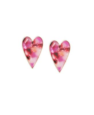Women's Marble Heart Stud Earrings